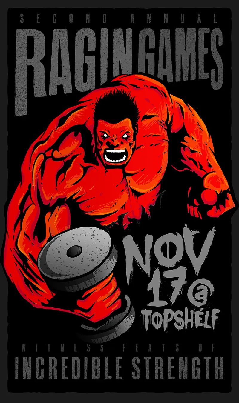 poster for a crossfit event featuring custom illustration