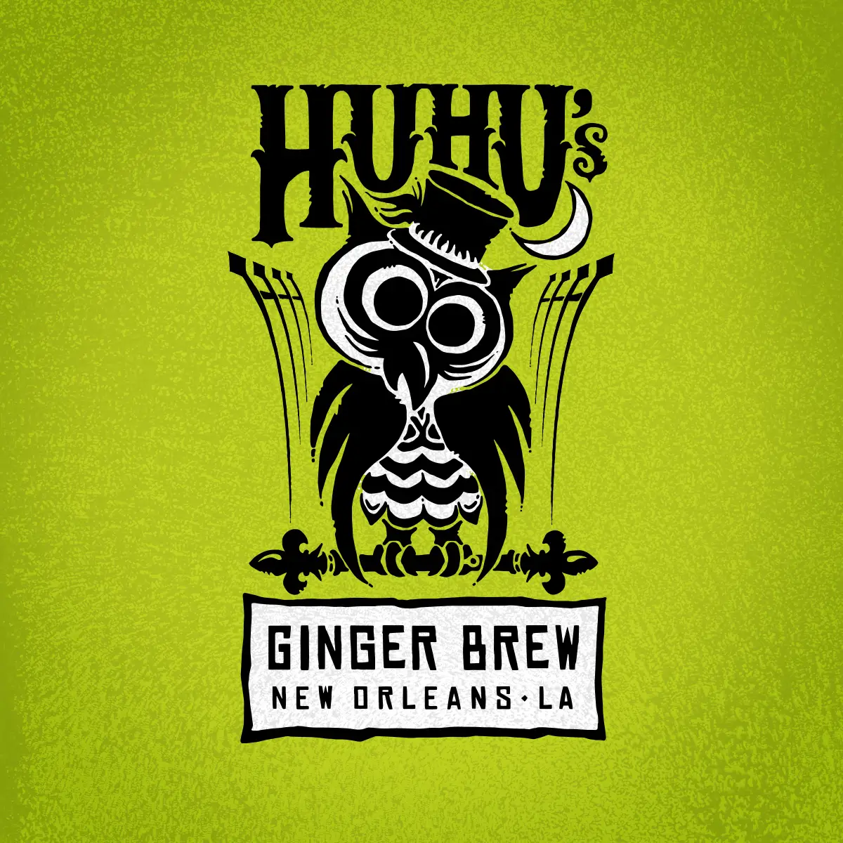 A logo design for huhus ginger brew