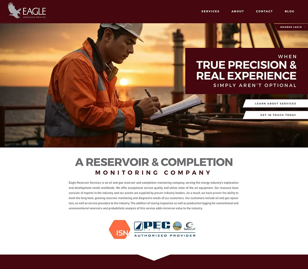 custom web design for oil and gas company