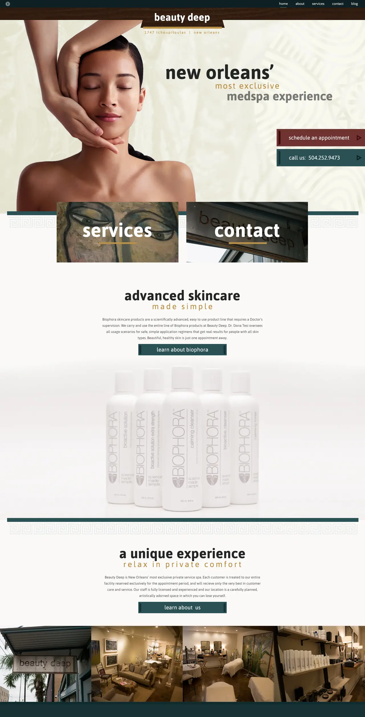 custom web site design for a spa in new orleans la