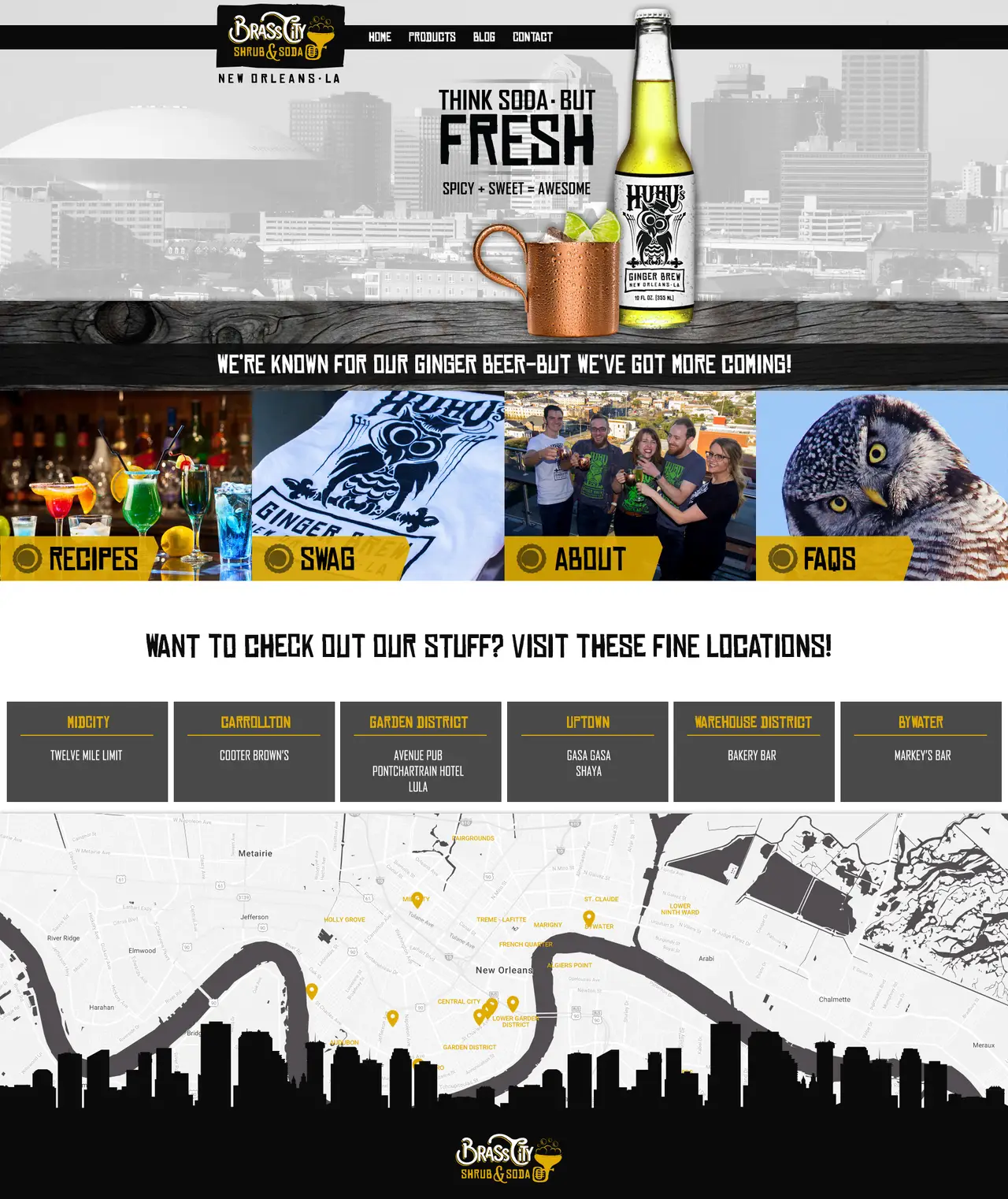 web design for a bar supply company in new orleans