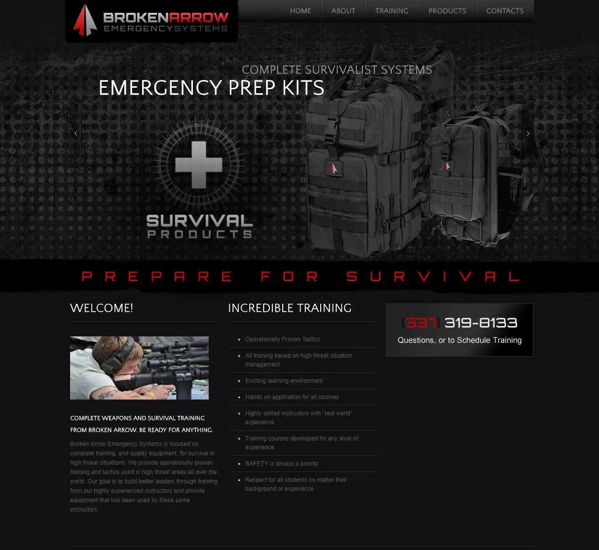 custom web design for a firearms training business