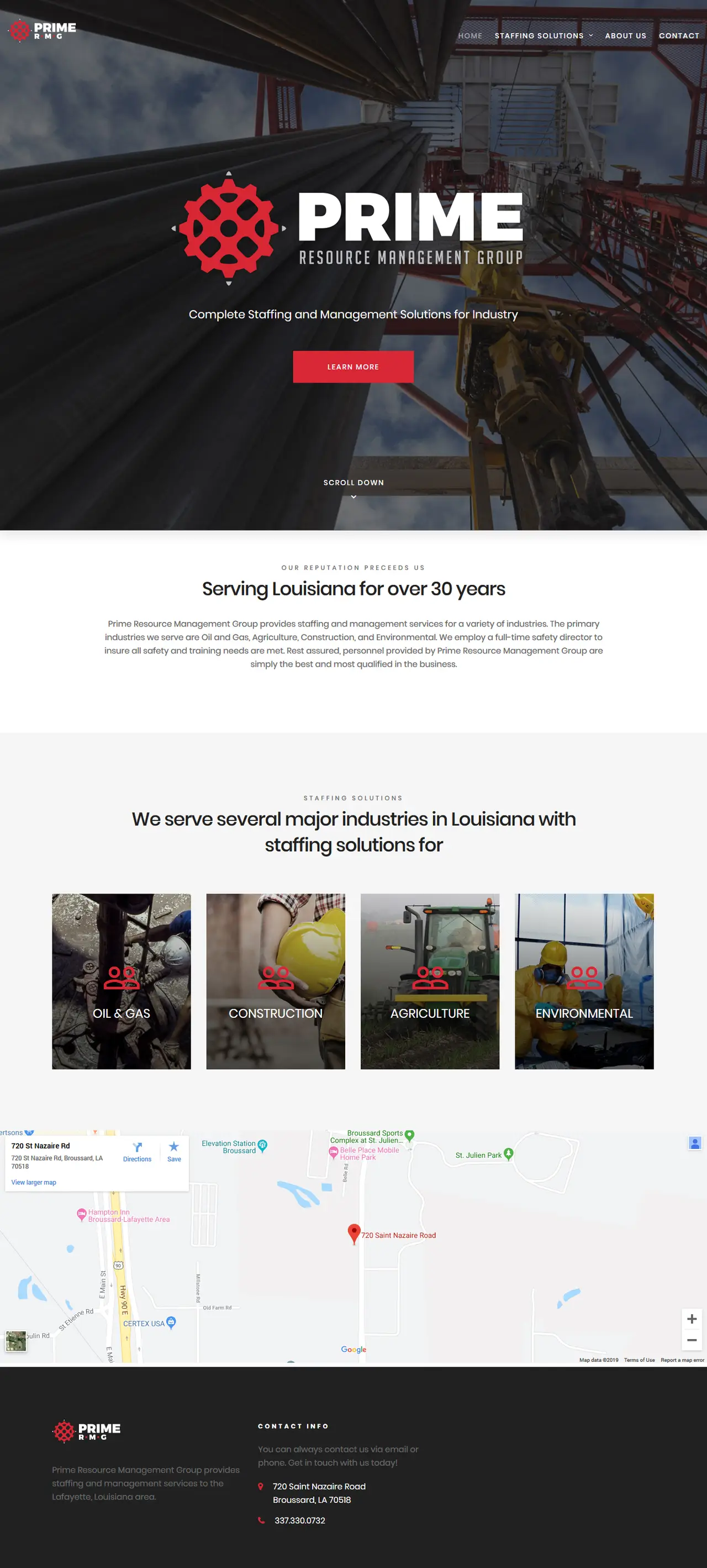 a custom web design for an oil and gas company