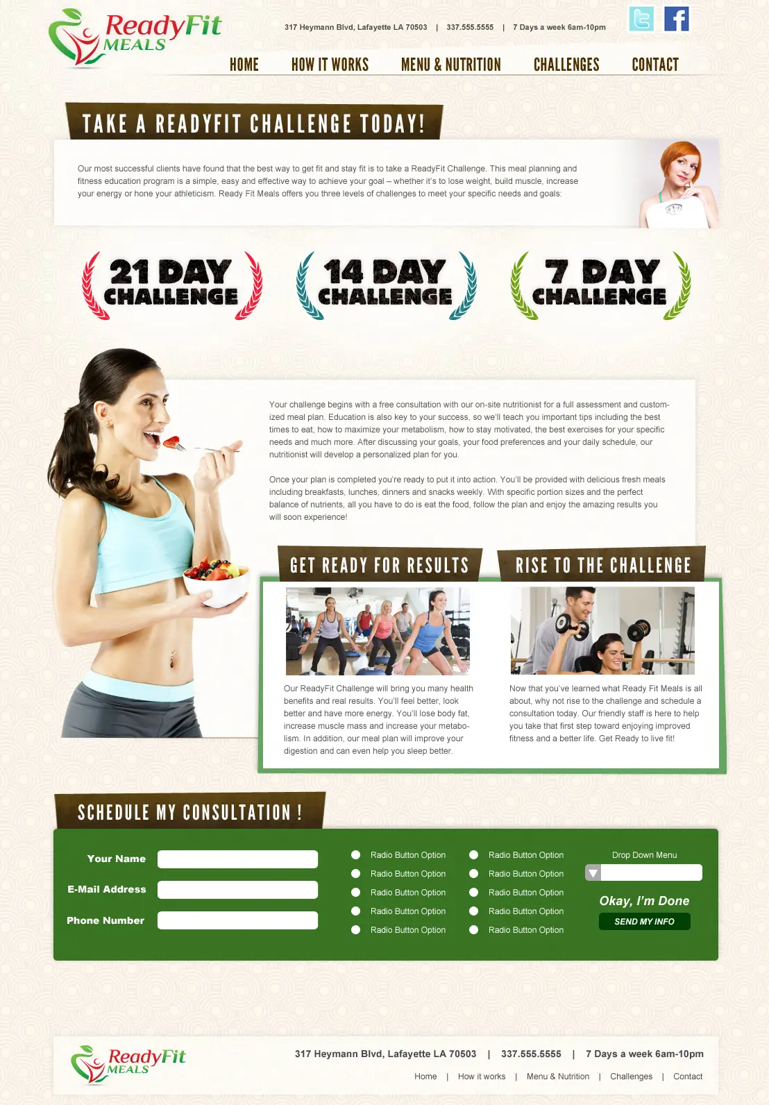 a custom web design for a healthy restaurant