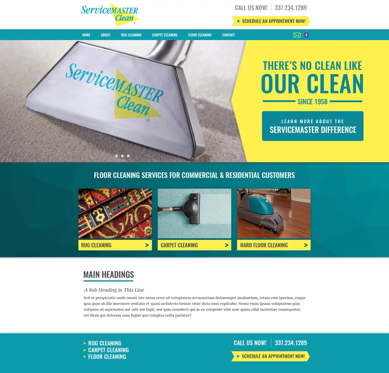 custom web design for a cleaning company