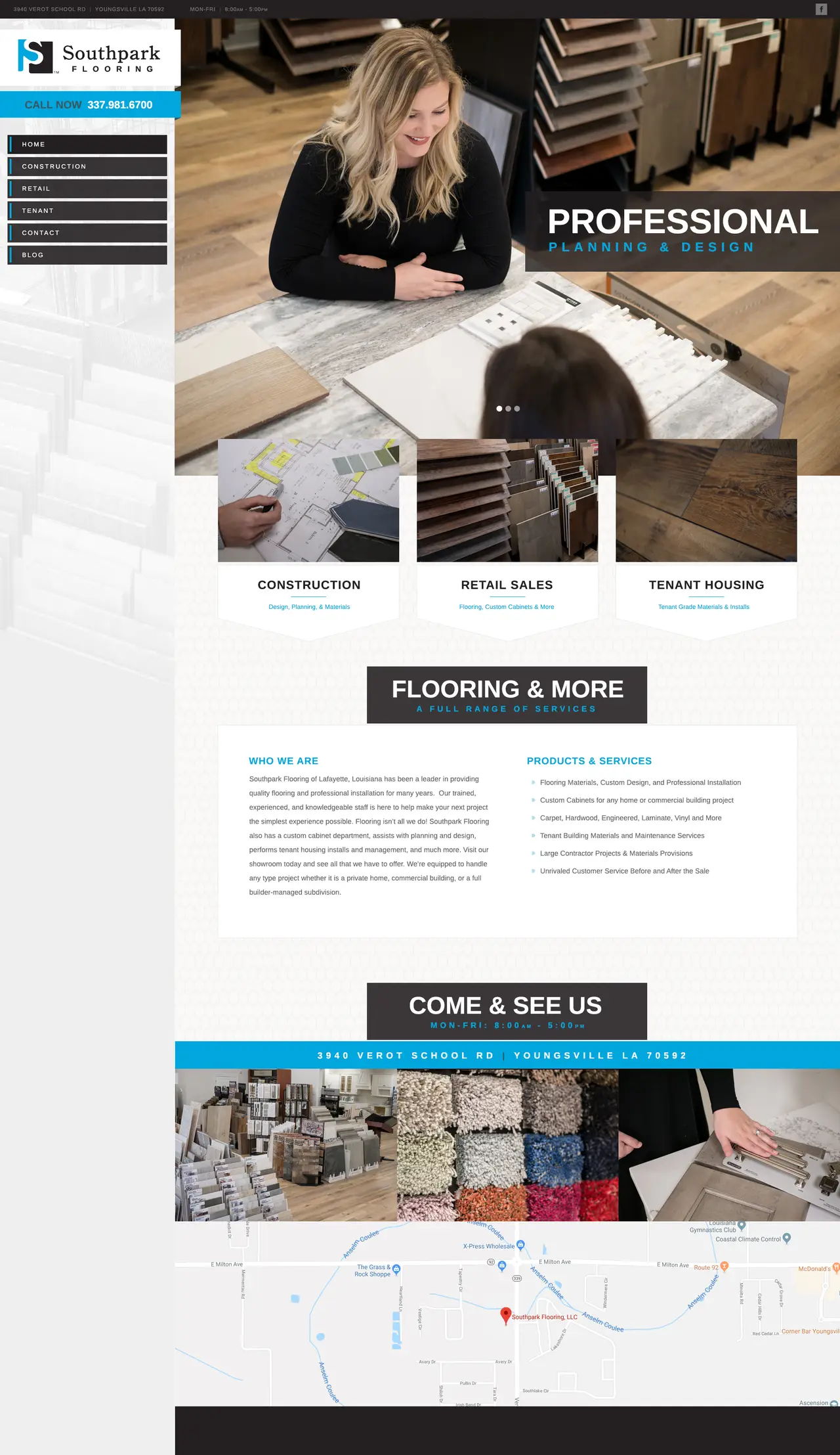 Custom web design for a flooring company