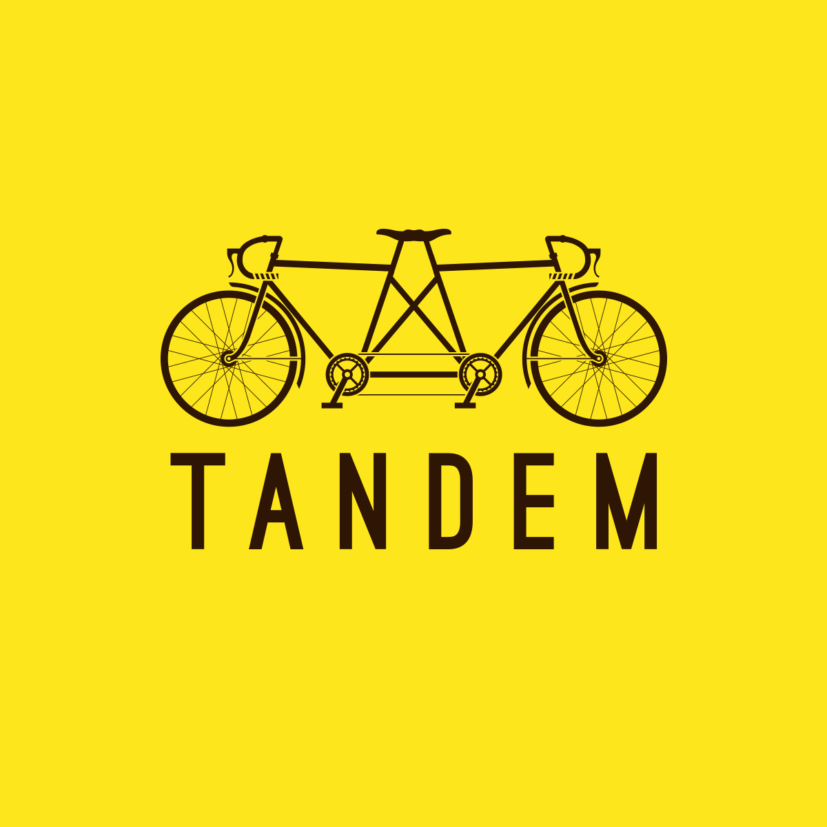 A dual person bicycle shaped logo design for a company in Lafayette LA