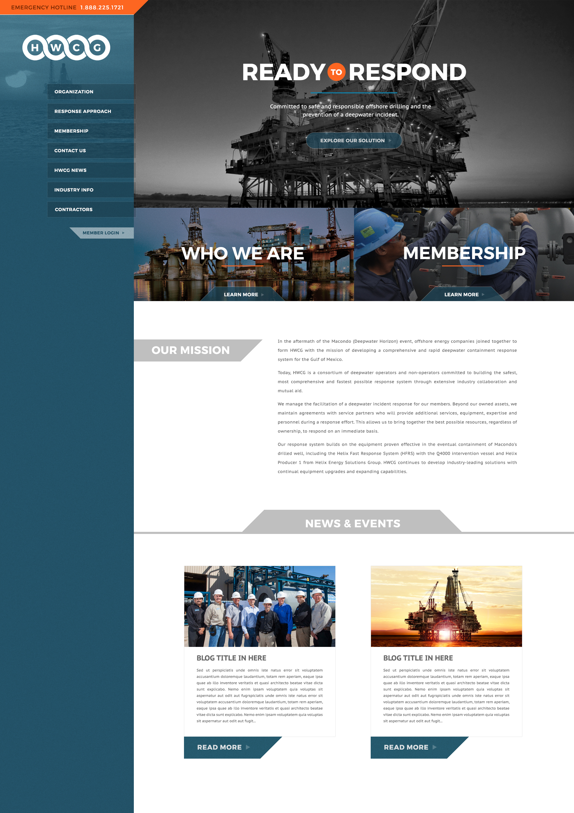 An oil and gas business web design screenshot for a company in Lafayette LA